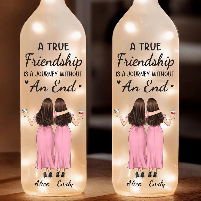 You And Me, Unbreakable - Bestie Personalized Custom Bottle Lamp - Gift For Best Friends, BFF, Sisters