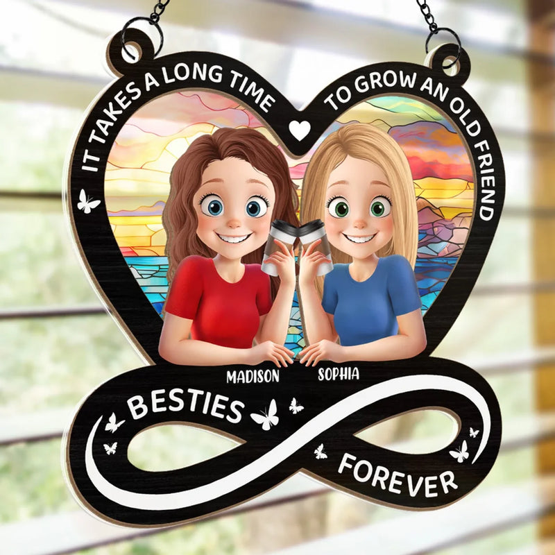 Custom Name Best Friend Gifts - Personalized Suncatcher Ornament