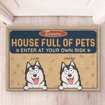 Custom Name House Full of Pets Gifts for Pet Lovers - Personalized Doormat
