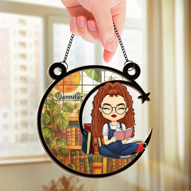 Perfect Little Gifts For Book Lovers And More - Family Personalized Window Hanging Suncatcher Ornament - Gift For Yourself, Best Friends, Siblings, Family Members, Book Lovers