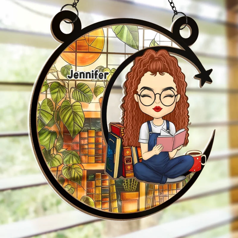 Perfect Little Gifts For Book Lovers And More - Family Personalized Window Hanging Suncatcher Ornament - Gift For Yourself, Best Friends, Siblings, Family Members, Book Lovers