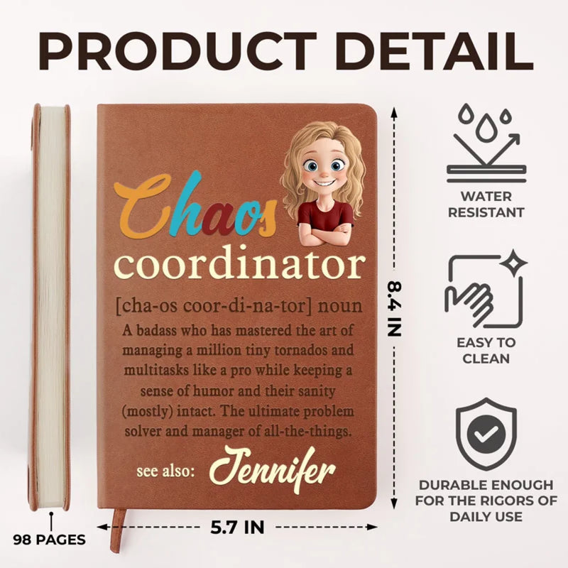 When Life Gets Messy, Write It Down - Coworker Personalized Custom Leather Journal - Appreciation, Retirement Gift For Coworkers, Work Friends, Colleagues