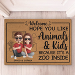 Custom Name Funny Animals and Kids Gifts for Families - Personalized Doormat