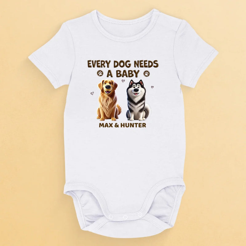 A Gift That Matches Their Love For Both Baby And Dog - Dog Personalized Custom Baby Onesie - Baby Shower Gift, Gift For Pet Owners, Pet Lovers