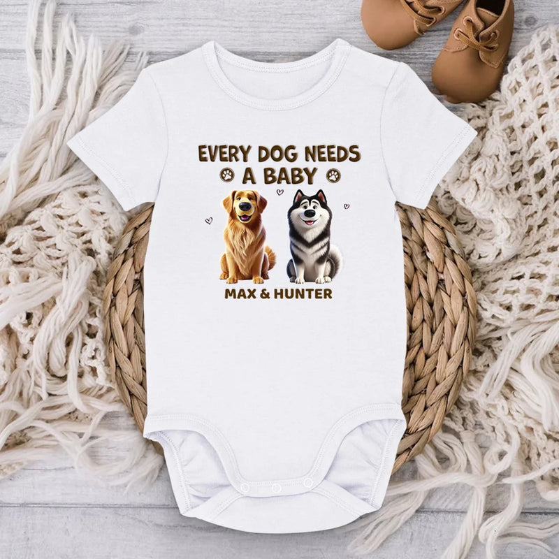 A Gift That Matches Their Love For Both Baby And Dog - Dog Personalized Custom Baby Onesie - Baby Shower Gift, Gift For Pet Owners, Pet Lovers