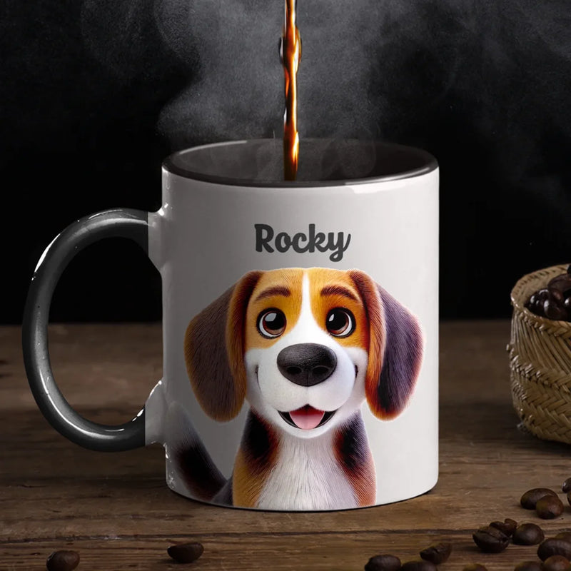 Peeking Now, Cuddling Later - Dog & Cat Personalized Custom Accent Mug - Gift For Pet Owners, Pet Lovers