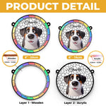 Custom Name Stained Glass Dog Gifts for Dog Lovers - Personalized Suncatcher Ornament