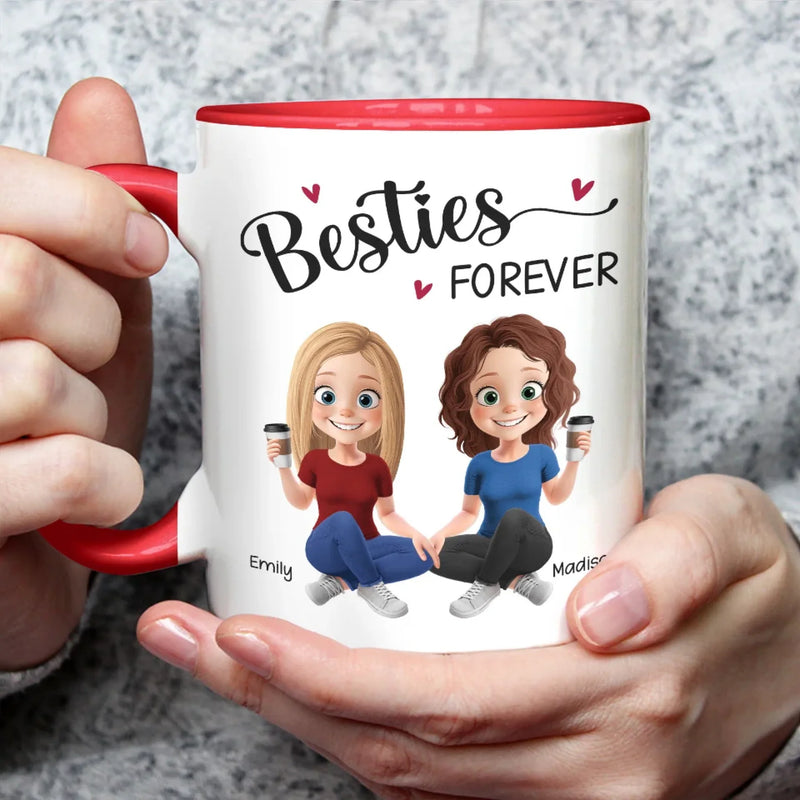 Custom Name Besties Gifts for Women - Personalized Accent Mugs