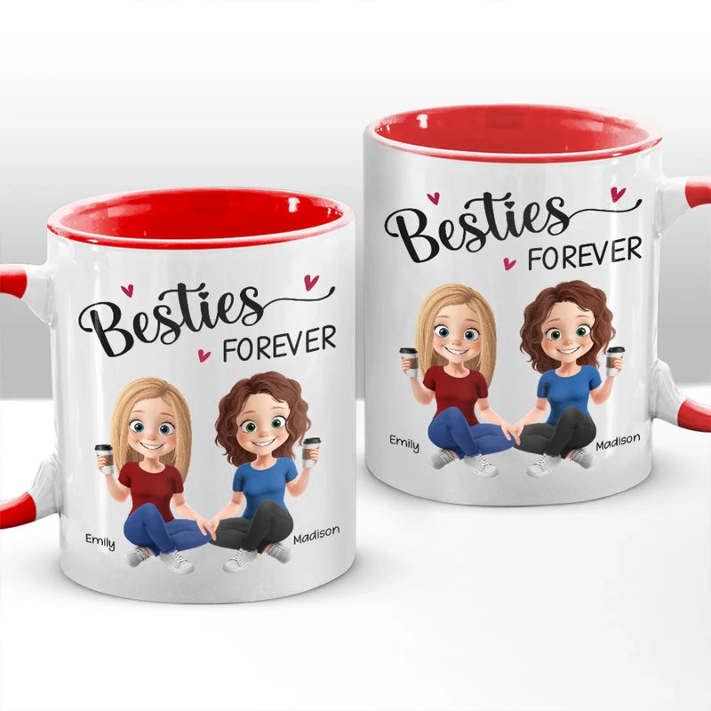 Crazy Together, Unbreakable Forever - Bestie Personalized Custom Accent Mug - Gift For Best Friends, BFF, Sisters