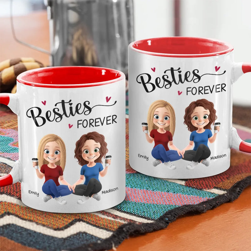 Custom Name Besties Gifts for Women - Personalized Accent Mugs