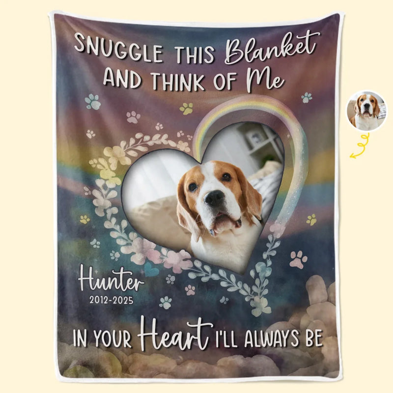 Custom Photo A Loyal Heart Never Truly Leaves - Memorial Personalized Custom Blanket - Sympathy Gift For Pet Owners, Pet Lovers