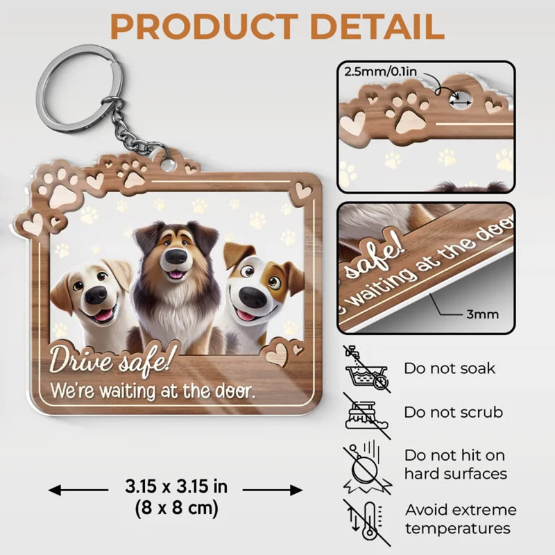 Unconditional Love Comes With Four Paws - Dog & Cat Personalized Custom Shaped Acrylic Keychain - Gift For Pet Owners, Pet Lovers