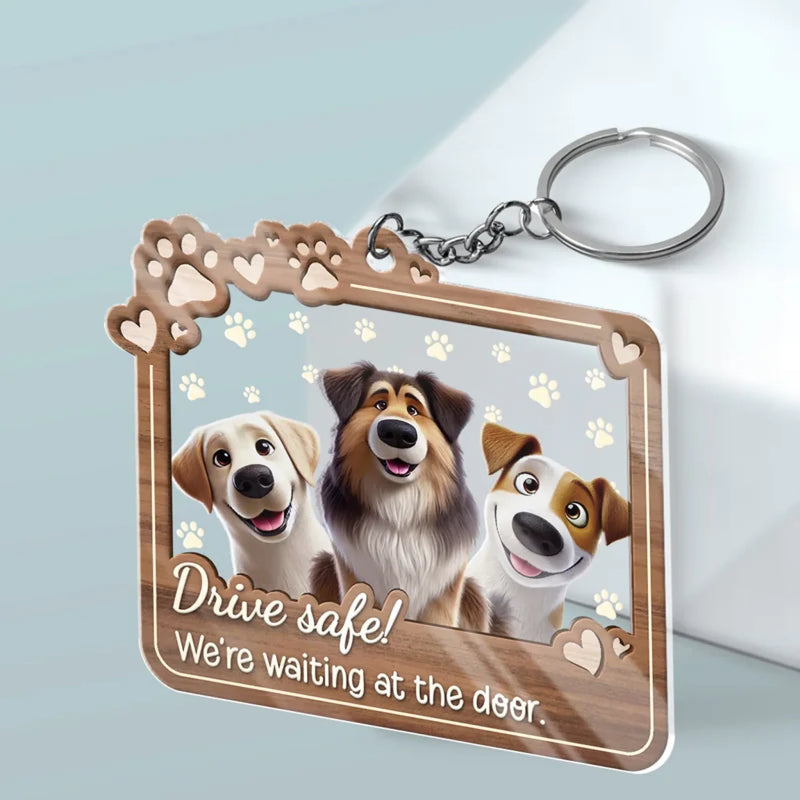 Unconditional Love Comes With Four Paws - Dog & Cat Personalized Custom Shaped Acrylic Keychain - Gift For Pet Owners, Pet Lovers
