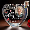 Custom Photo Forever in My Heart, Always by My Side - Memorial Personalized Custom 3D Crystal Heart Shaped - Sympathy Gift For Family Members