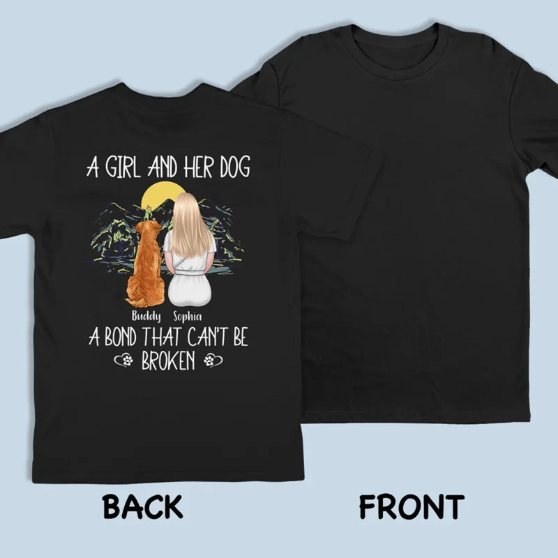 Custom Name Girl and Her Dog Gifts - Personalized Apparel