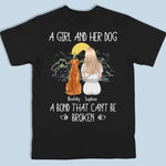 Custom Name Girl and Her Dog Gifts - Personalized Apparel