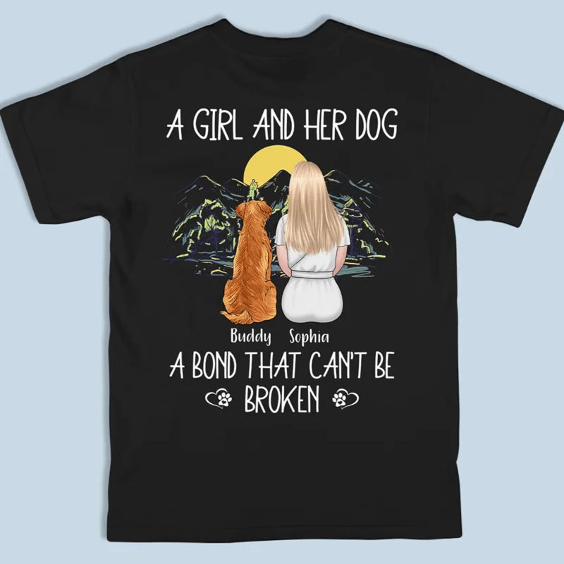 Custom Name Girl and Her Dog Gifts - Personalized Apparel