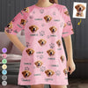 Custom Photo Pure Joy Comes From Wagging Tails - Dog & Cat Personalized Custom Women's Sleep Tee - Gift For Pet Owners, Pet Lovers