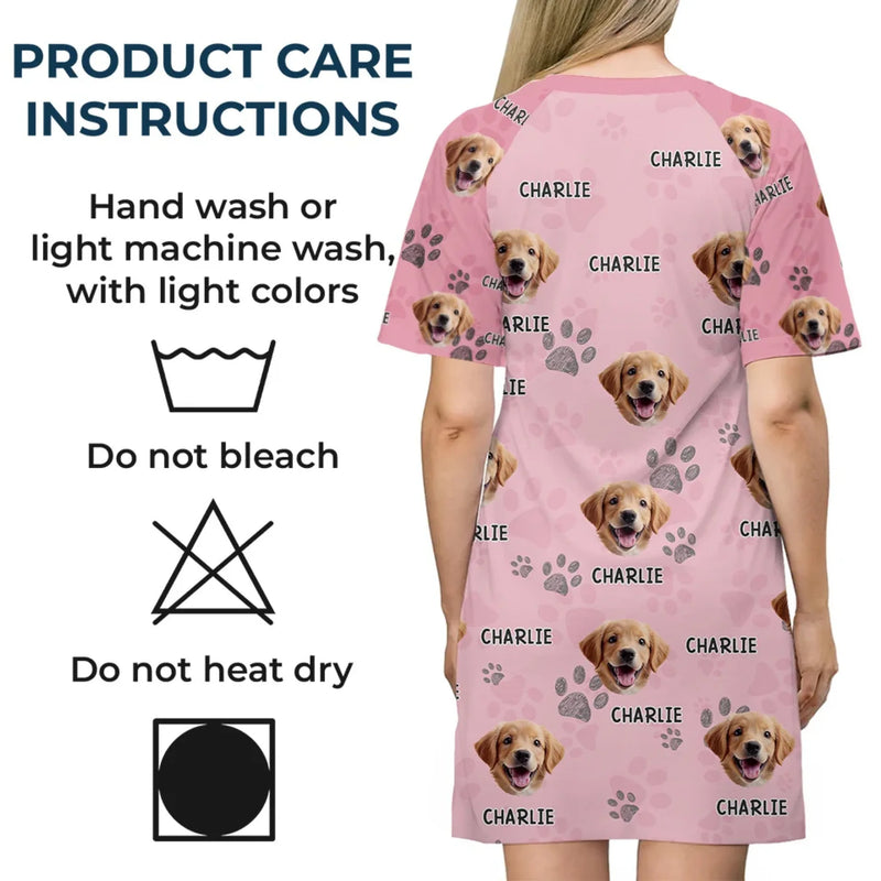 Custom Photo Pure Joy Comes From Wagging Tails - Dog & Cat Personalized Custom Women's Sleep Tee - Gift For Pet Owners, Pet Lovers