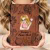 Take A Moment For Yourself Every Day - Family Personalized Custom Leather Journal - Mother's Day Gift For Mom, Yourself, Best Friends, Siblings, Family Members