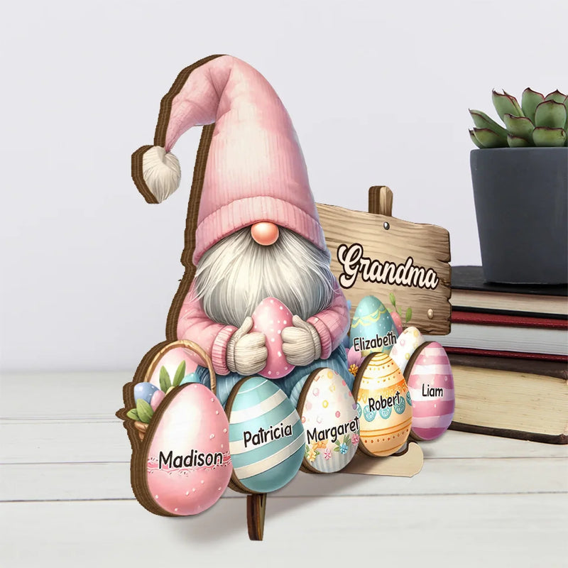 Custom Name Easter Grandma Gifts - Personalized Wooden Plaque