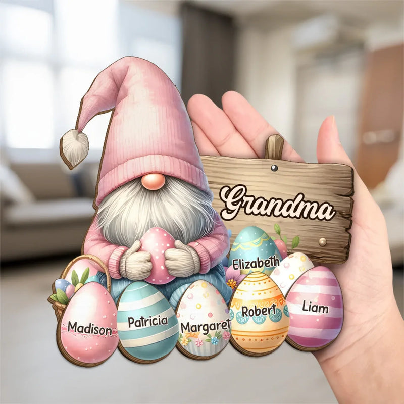 Custom Name Easter Grandma Gifts - Personalized Wooden Plaque