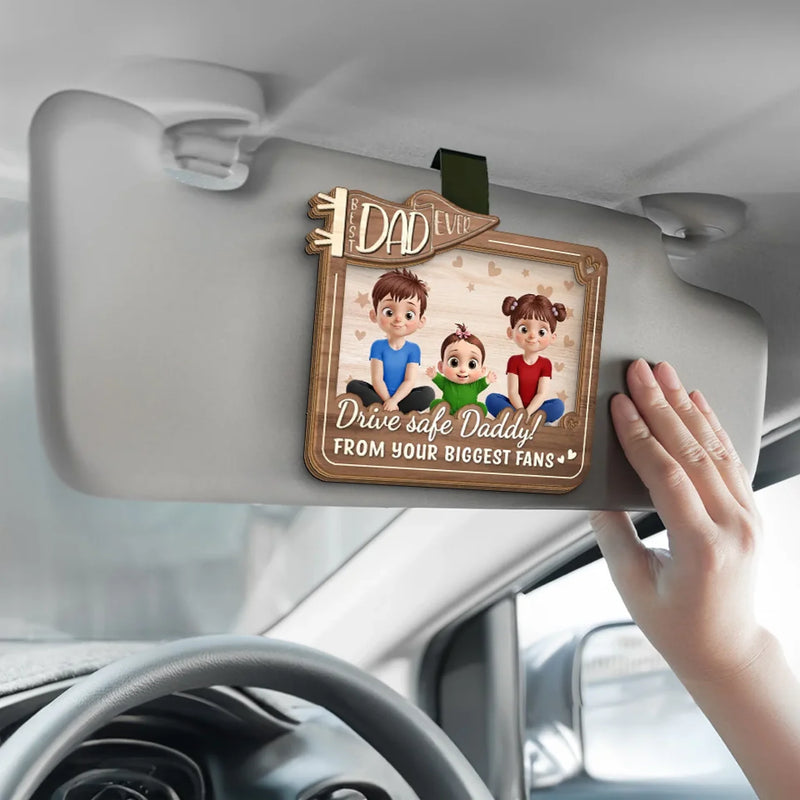 Drive With Love, Arrive With Smiles - Family Personalized Custom Car Visor Clip - Gift For Family Members