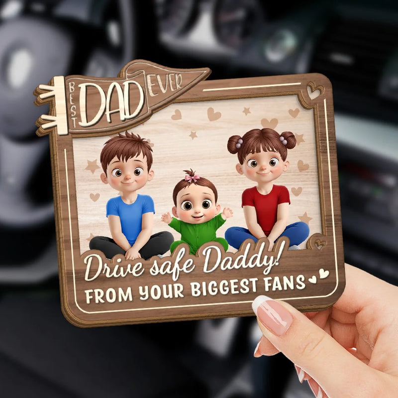 Drive With Love, Arrive With Smiles - Family Personalized Custom Car Visor Clip - Gift For Family Members
