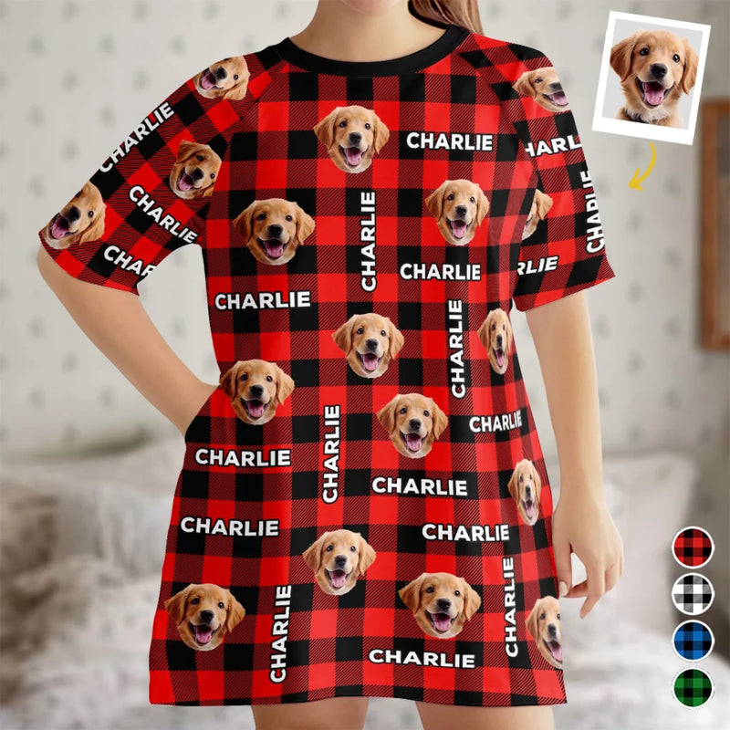 Custom Photo Heart Full Of Love, Clothes Full Of Dog Hair - Dog & Cat Personalized Custom Women's Sleep Tee - Mother's Day, Gift For Pet Owners, Pet Lovers