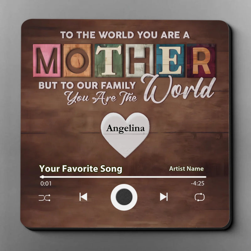 Custom Name Mother Family Song Gifts - Personalized Music Fridge Magnet