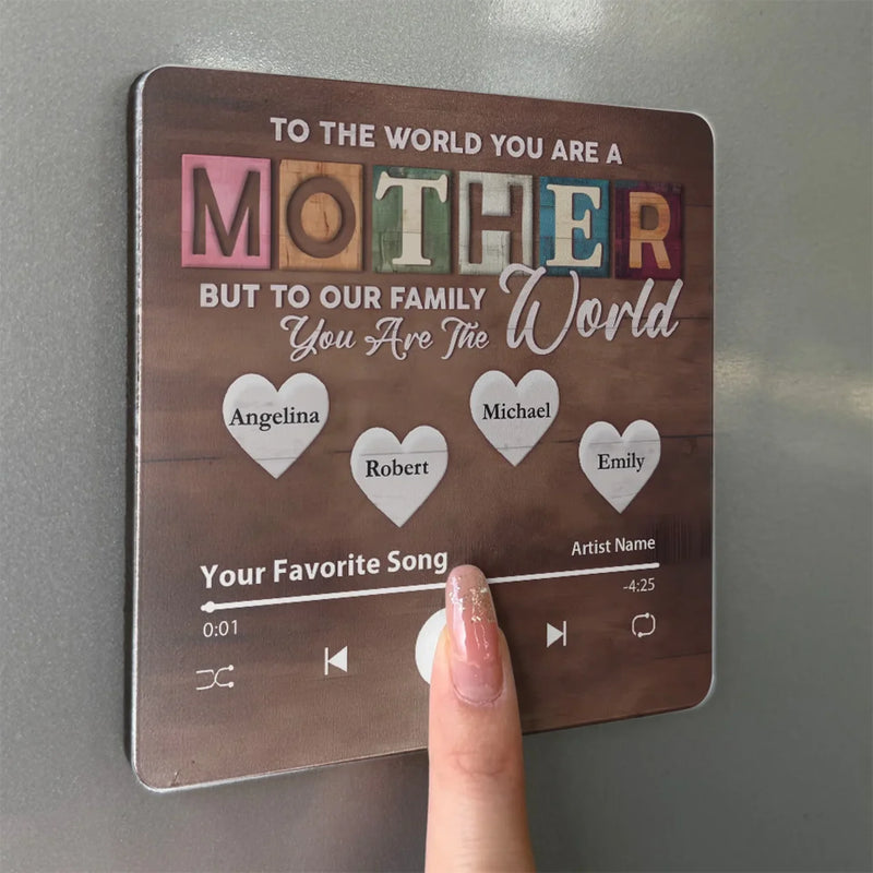 Custom Name Mother Family Song Gifts - Personalized Music Fridge Magnet
