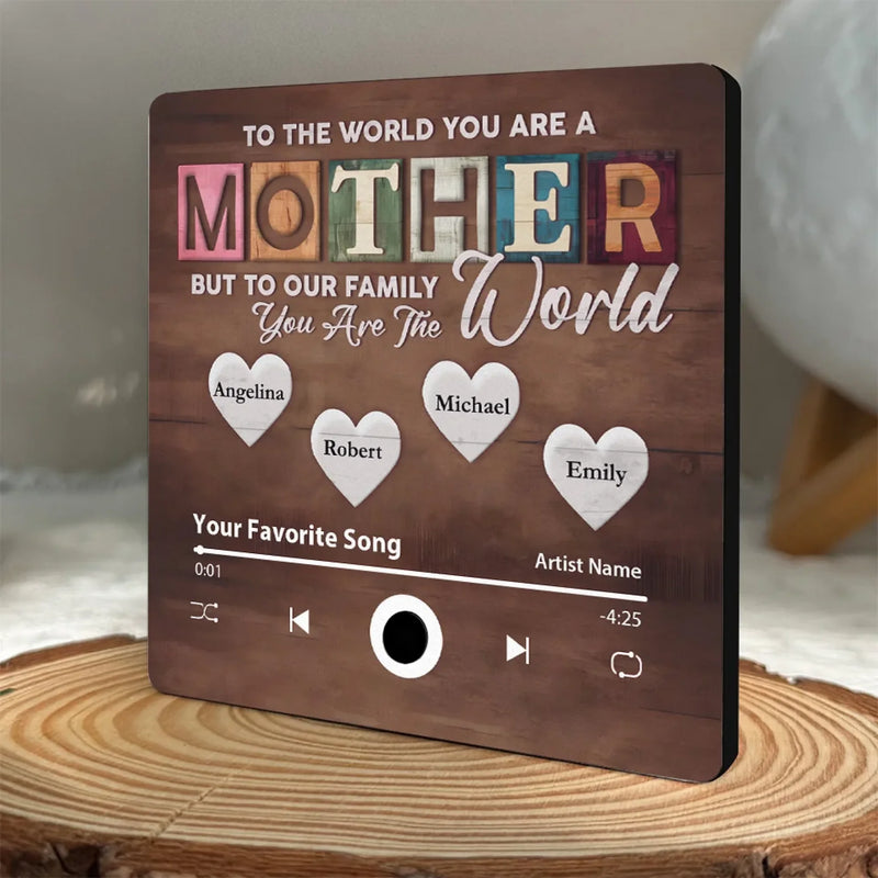 Custom Name Mother Family Song Gifts - Personalized Music Fridge Magnet