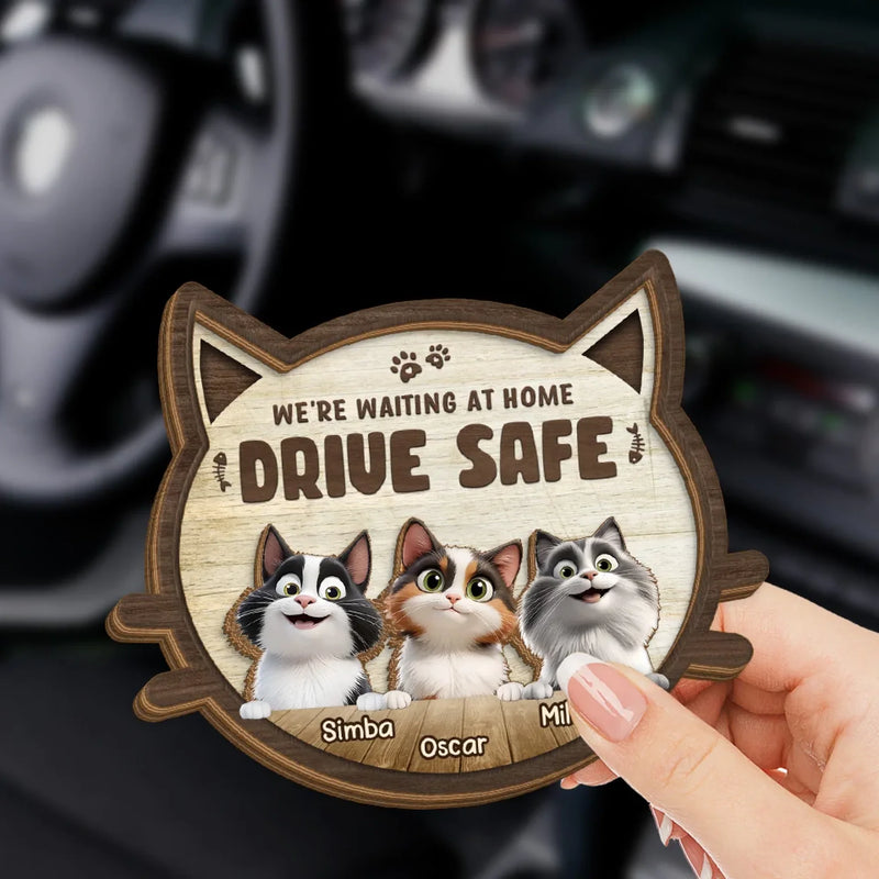 Custom Name Cat Drive Safe Gifts - Personalized Car Visor Clip