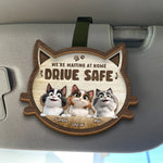 Custom Name Cat Drive Safe Gifts - Personalized Car Visor Clip
