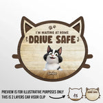 Custom Name Cat Drive Safe Gifts - Personalized Car Visor Clip