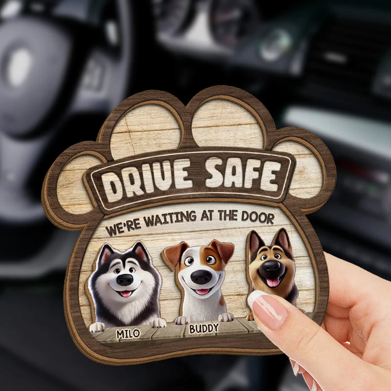 Buckle Up And Get Home To Furry Hugs - Dog Personalized Custom Car Visor Clip - Gift For Pet Owners, Pet Lovers