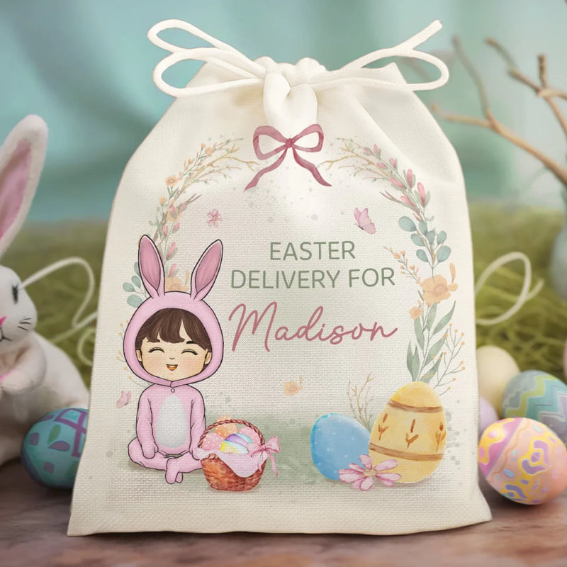 Easter Fun, Wrapped With Love - Family Personalized Custom Favor Bag - Easter Gift For Family Members