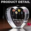 Flowers Bloom In Mother's Garden Of Love - Family Personalized Custom 3D Crystal Heart Shaped - Mother's Day, Gift For Mom, Daughter