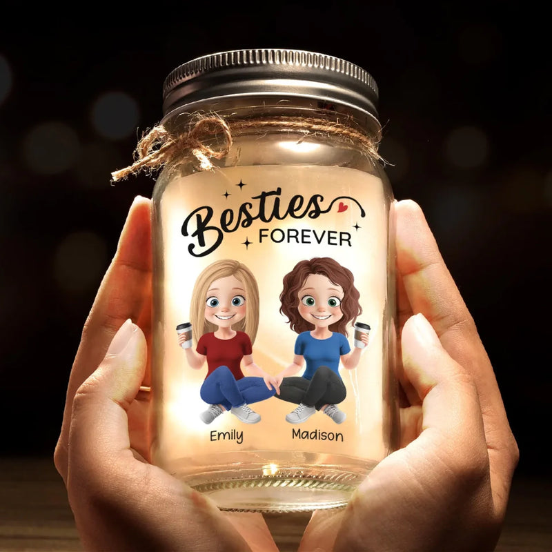 True Friendship Is Rare And Precious - Family Personalized Custom Mason Jar Light - Gift For Mom, Daughter