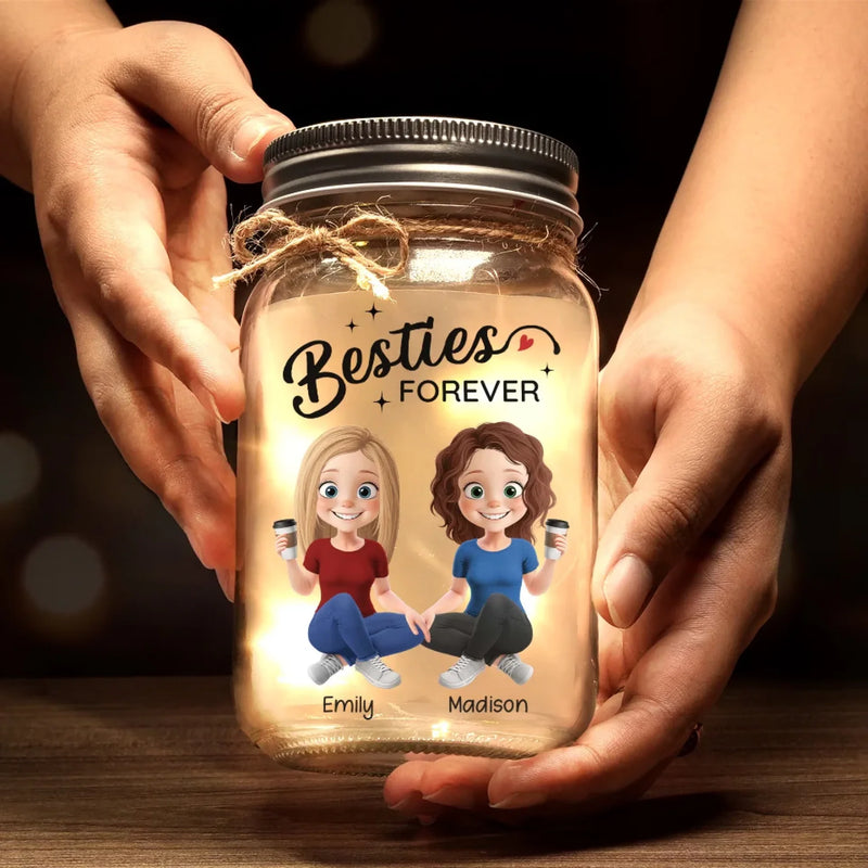 Custom Name Best Friend Gifts for Women - Personalized Mason Jar Light