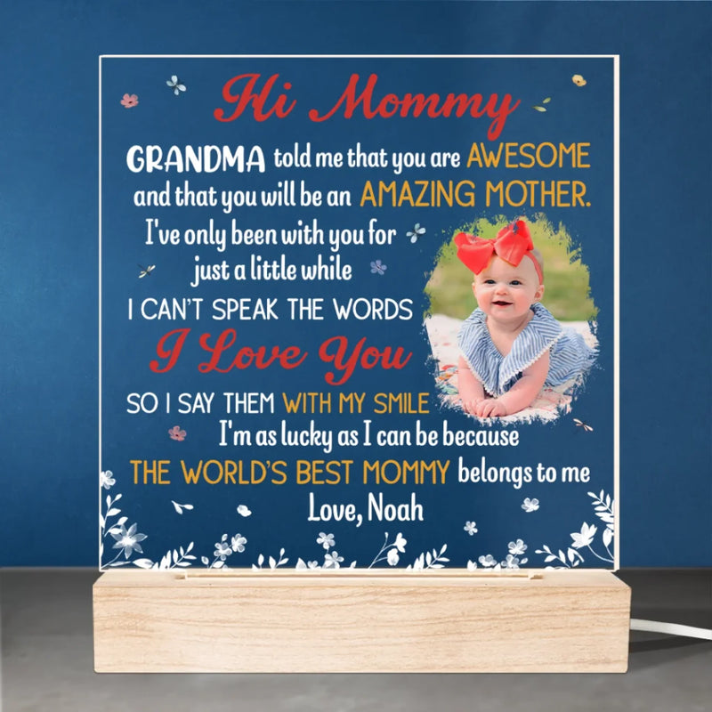 Custom Photo I Can Hear You Say You Love Me - Family Personalized Custom Shaped 3D LED Light - Mother's Day, Baby Shower Gift, Gift For First Mom