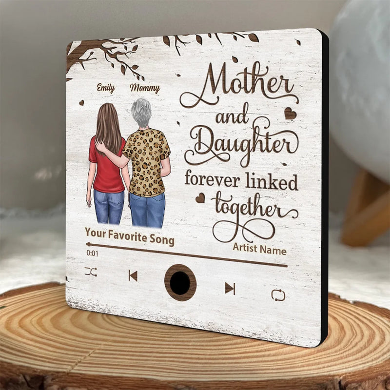 Always Linked By Love And Care - Family Personalized Custom Music Fridge Magnet That Can Play Songs - Mother's Day Gift For Mom, Daughter