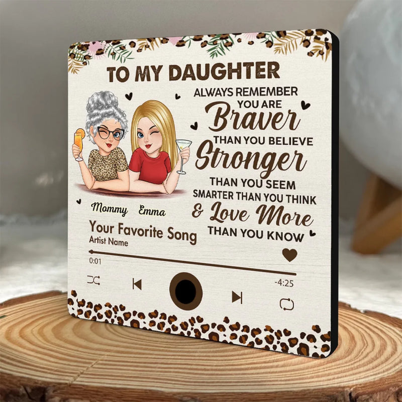 You Are Braver Than You Believe - Family Personalized Custom Music Fridge Magnet That Can Play Songs - Mother's Day Gift For Mom, Daughter
