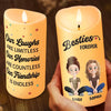 Real Friends, Real Love, Real Laughs - Bestie Personalized Custom LED Candle - Gift For Best Friends, BFF, Sisters