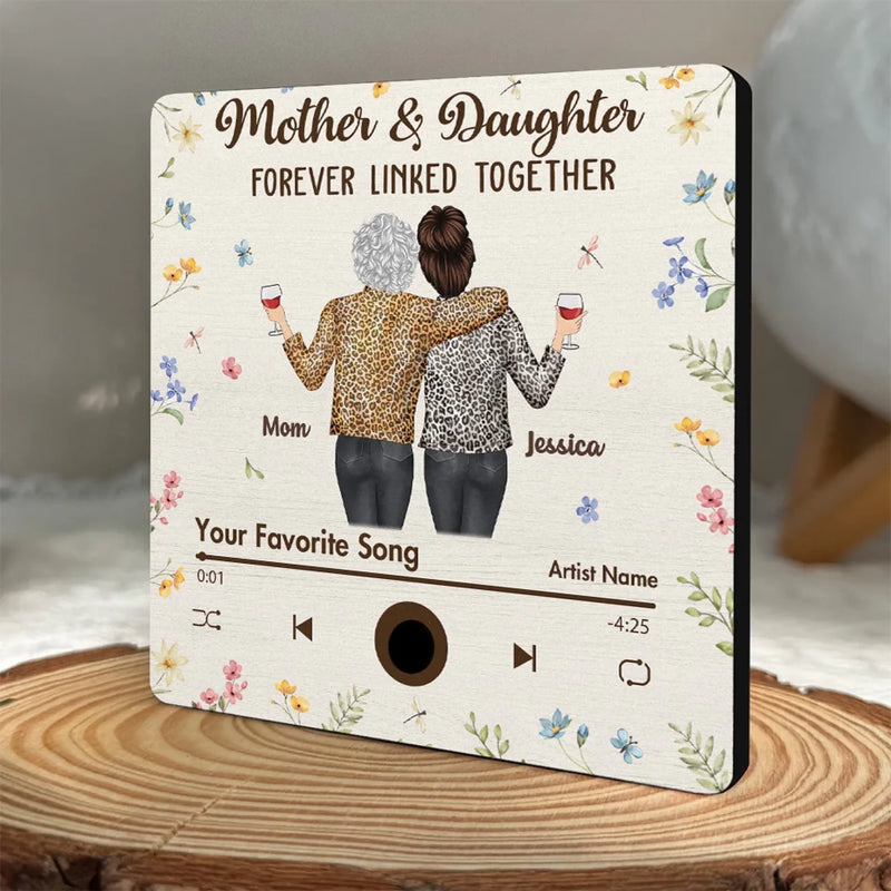 Unbreakable Love Between Mother And Daughter - Family Personalized Custom Music Fridge Magnet That Can Play Songs - Mother's Day Gift For Mom, Daughter