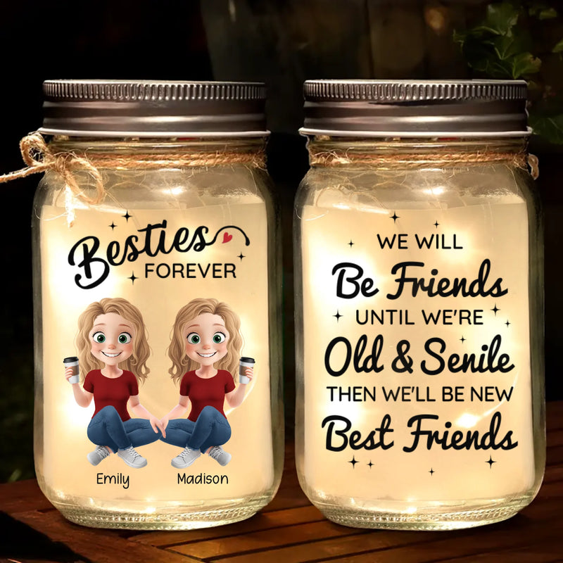 Custom Name Best Friend Gifts for Women - Personalized Mason Jar Light