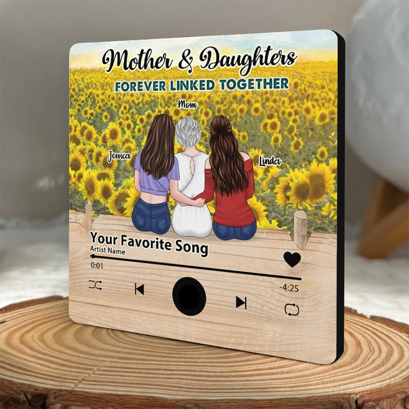 Mother And Daughter Always Intertwined - Family Personalized Custom Music Fridge Magnet That Can Play Songs - Mother's Day Gift For Mom, Daughter