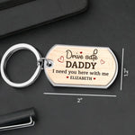 Custom Photo Daddy Drive Safe Gifts for Fathers - Personalized Keychain