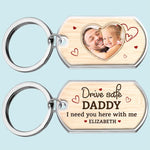 Custom Photo Daddy Drive Safe Gifts for Fathers - Personalized Keychain