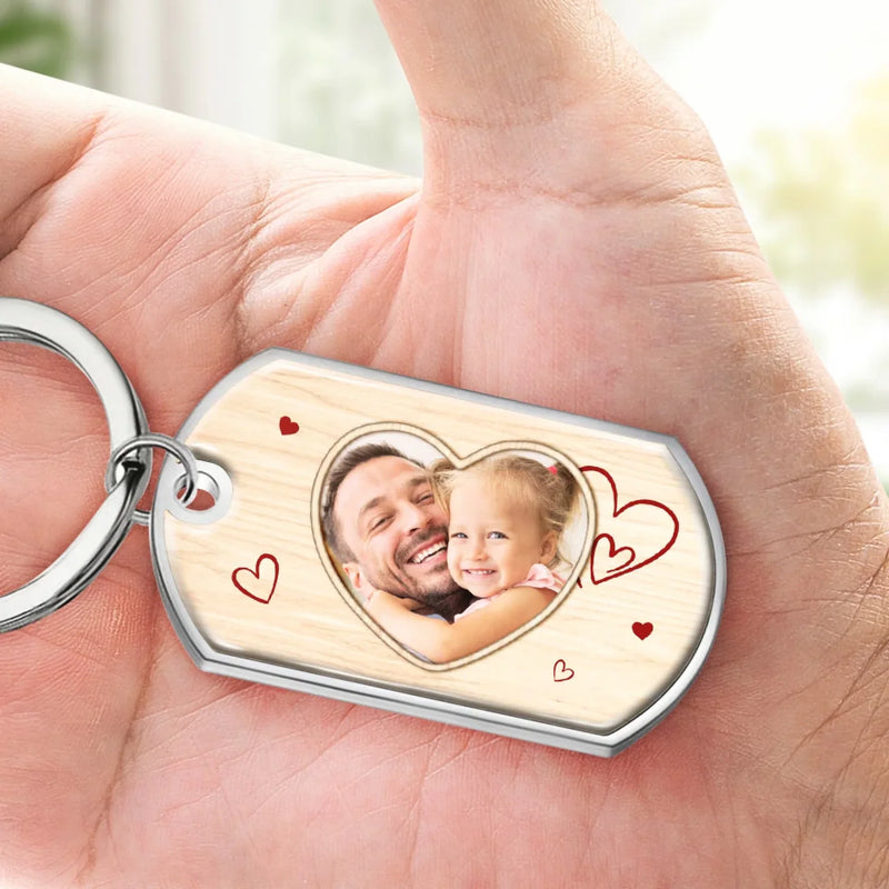 Custom Photo Daddy Drive Safe Gifts for Fathers - Personalized Keychain